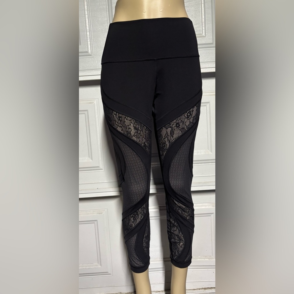 Lululemon Athletica Black Lace Detail Leggings